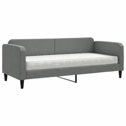 Vidaxl Dnevna postelja z vzmetnico temno siva 80x200 cm blago