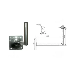 Zidni antenski R90 nosilec L40 Fe-Zn