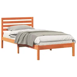 Vidaxl Konstrukcija postelje z vzglavjem Voskast rjav 90 x 200 cm