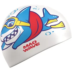 Mad wave baby shark silicone cap white/blue