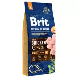 BRIT suva hrana za odrasle pse srednjih rasa Piletina Premium bi Nature, 15 kg