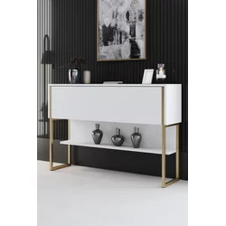 Aberto Design Komoda Luxe 120x80x30cm Zlatno-Bela