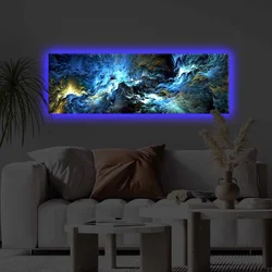 Wallity Slika na platnu sa LED osvetljenjem 30x90cm