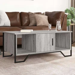 Stolić za kavu siva boja hrasta 100x51x40 cm konstruirano drvo