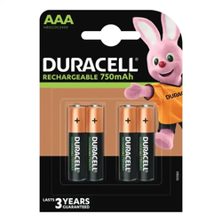 Punjive Baterije DURACELL 5000394090231 1, 2 V 750 mAh AAA (4 pcs) Zelena