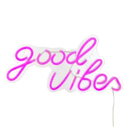 Zidna Neon Led svetiljka Good vibes 40.5x20cm roza Atmosphera