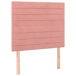 Vidaxl Vzglavje postelje roza 90x5x118/128 cm žamet