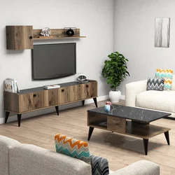Lessentiel Maison Set TV Komoda i klub sto Bež-Mermer