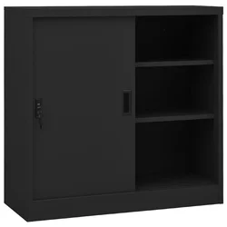 Uredski ormarić s kliznim vratima antracit 90x40x90 cm čelični