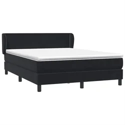Vidaxl Box spring postelja z vzmetnico črna 160x210 cm žamet