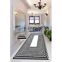 Conceptum Hypnose Tepih Colm, 100x300cm, Crno-beli