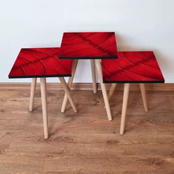 Hanah Home Set klub stočića 3Shp95, 3 komada, Šarena