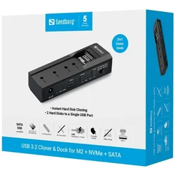 USB Docking Sandberg M2 + NVMe + SATA 136-49