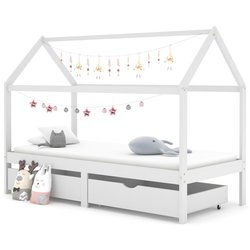 vidaXL Okvir za dječji krevet s ladicama bijeli 90x200 cm od borovine