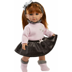 Llorens 53551 NICOLE - realistična punčka z ohišjem iz mehkega blaga - 35 cm