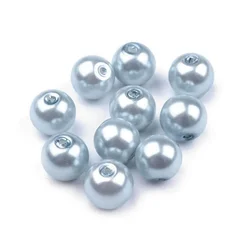 Steklene voščene kroglice O8 mm - golobje modre (500 g)