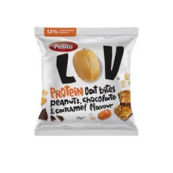 Pellito Ovseni zalogaji sa ukusom kikirikija,čokolade i karamele Protein, 70g