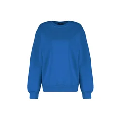 Trendyol Sax Oversize/Comfortable Cut Basic Crew Neck Thick/Polarized Knitted Sweatshirt
