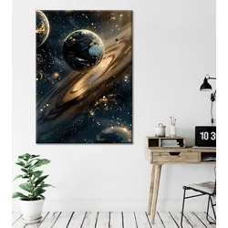 Wallity Dekorativna slika na platnu, 50x70cm, Zlatne boje