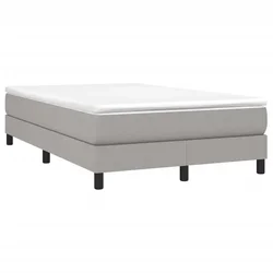 Vidaxl Box spring postelja z vzmetnico svetlo siva 120x190 cm blago