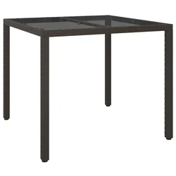 Vidaxl Vrtna miza Rjava 90 x 90 x 75 cm poli ratan