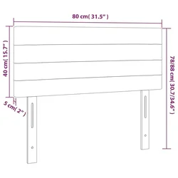 Vidaxl LED posteljno vzglavje krem 80x5x78/88 cm blago