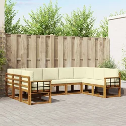 Set vanjskih sofa 9 kom. Prirodna i krem