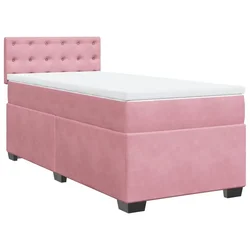 Vidaxl Box spring postelja z vzmetnico roza 80x200 cm žamet