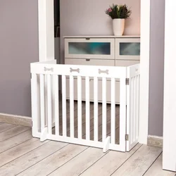 Trixie drvena pregrada za pse, bela, 82–124 × 61 cm