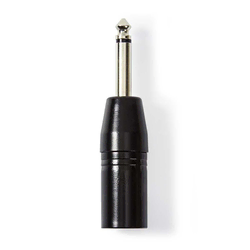 NEDIS COTP15942BK, XLR adapter, XLR 3-pinski muški, 6,35 mm muški, Niklovani, Pravi, Metalni, Crni, 1 kom