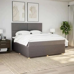 vidaXL Box spring postelja z vzmetnico taupe 180x200 cm blago