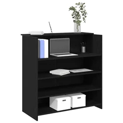 Recepcijski stol crni hrast 100x50x103,5 cm inženjerski drvo