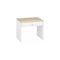 Noćni stočić BUBO 58x69 cm bela/svetli buk