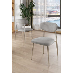 HANAH HOME Set stolica (4 komada) Vina Grey Chrome