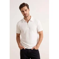 Trendyol Muška majica Tmnss26Po00019, Krem