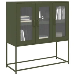 Komoda maslinastozelena 100,5x39x107 cm hladno valjani čelik