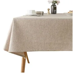 shumee BEŽ LANENI prt za mizo 140x150cm ELEGANTEN BOHO