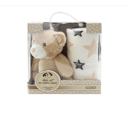 DEXY CO Set plišana igračka meda i ćebe Sweet dreams baby braon