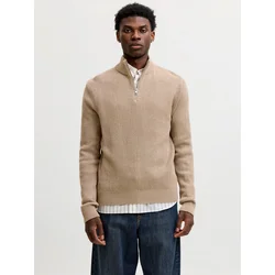 JACK & JONES Pulover JJPANNEL svetlo rjava