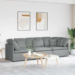 Modularna sofa s jastucima, tkanina, svijetlo siva