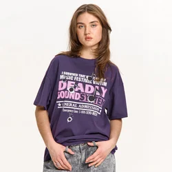 Cropp - Predimenzionirana majica s printom - purple