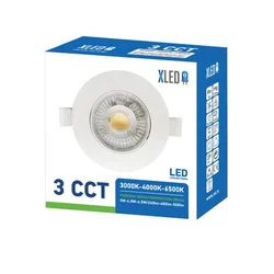 XLED 3W-6.5W 3CCT beli Ugradni okrugli LED panel CCT 3 nivoa 3W-4.8W-6.5W/240lm-400lm-500lm,220-240V