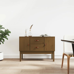 vidaXL Komoda medeno rjava 110x40x78 cm trdna borovina