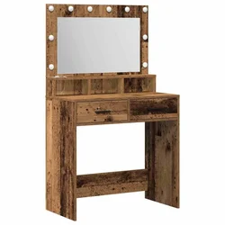 Vidaxl Toaletna mizica Star les 79 x 41 x 135 cm Konstruiran les