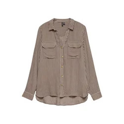 VERO MODA Bluza VMBUMPY čokolada / bela
