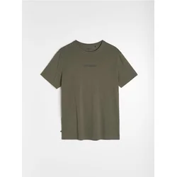 Sinsay - Pamučna majica sa natpisom - khaki