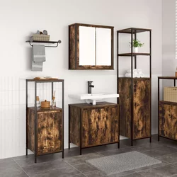 Set namještaja za kupaonicu Zidne 3 pcs Dimnjeni hrast i crna