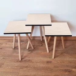 Hanah Home Set klub stočića 3Shp198, 3 komada, Šarena