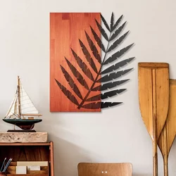 Hoja de Arte -1 - Red, Black RedBlack Decorative Wooden Wall Accessory