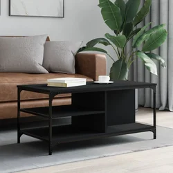 Stolić za kavu crni 100 x 50 x 45 cm od konstruiranog drva